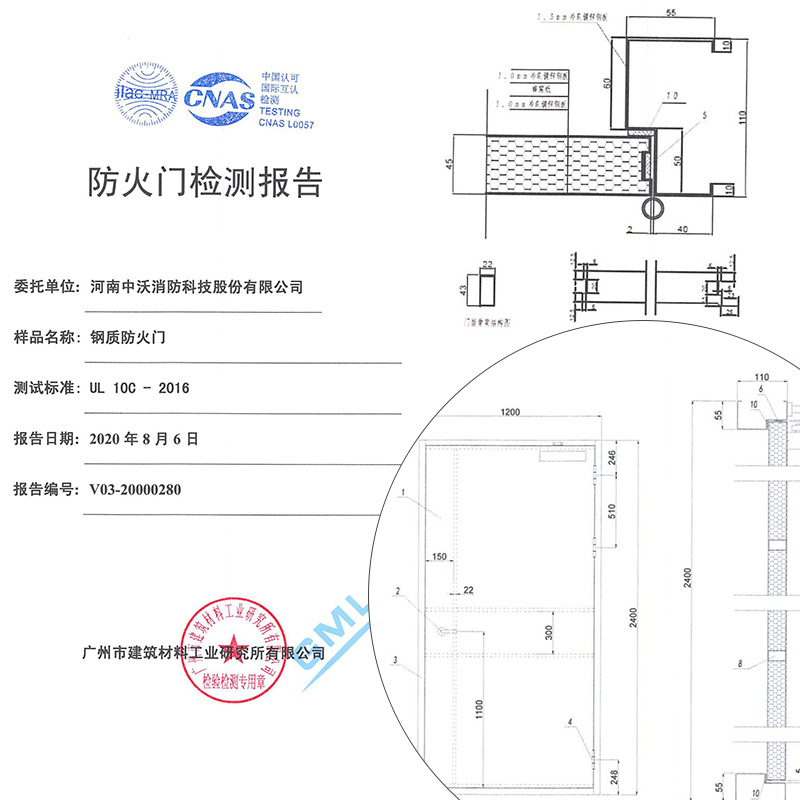 UL certified American standard fire door