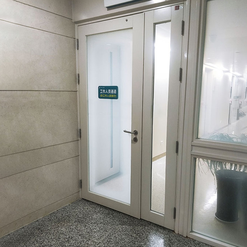 Hospital glass passageway fire door