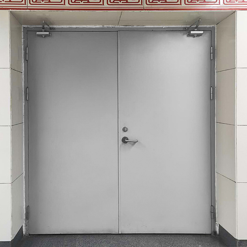 Thickened subway fire passage steel fire door
