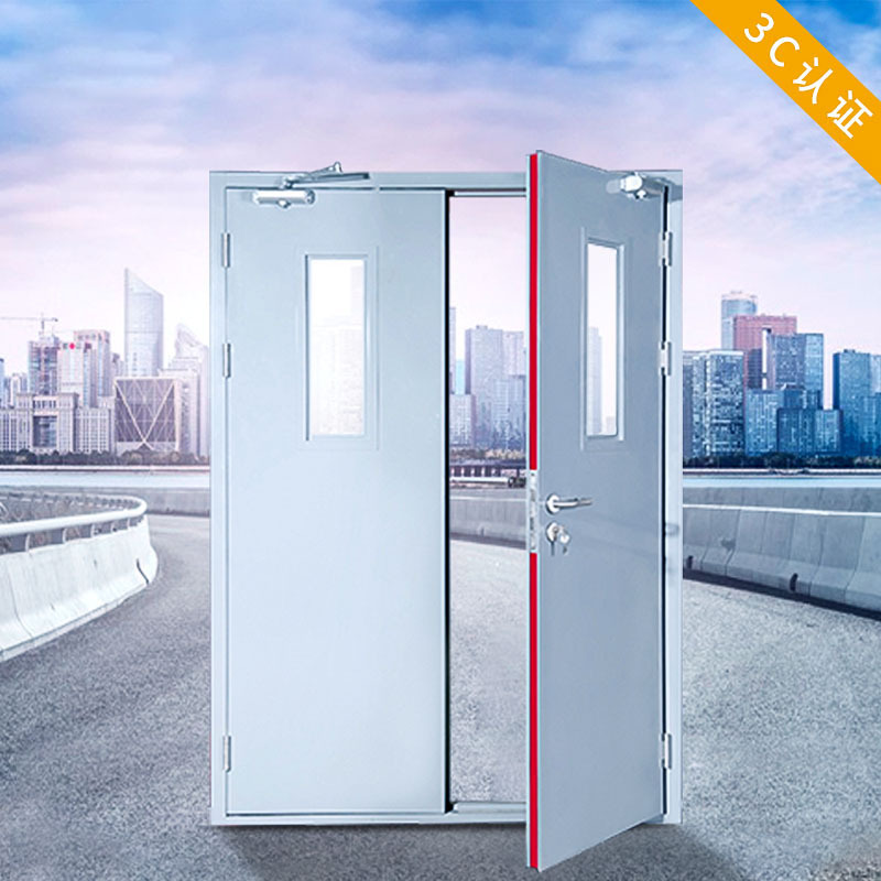 Single and double opening steel fire door