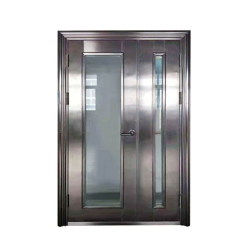 Steel frame large glass fire door-zowor
