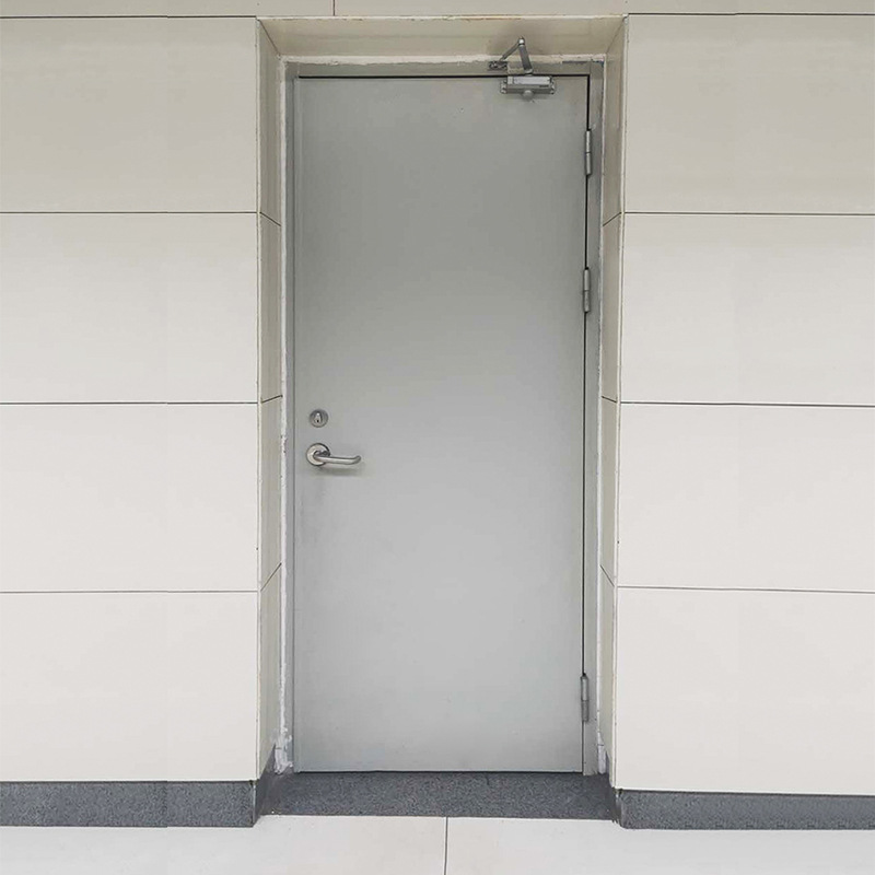 Thickened subway fire passage steel fire door