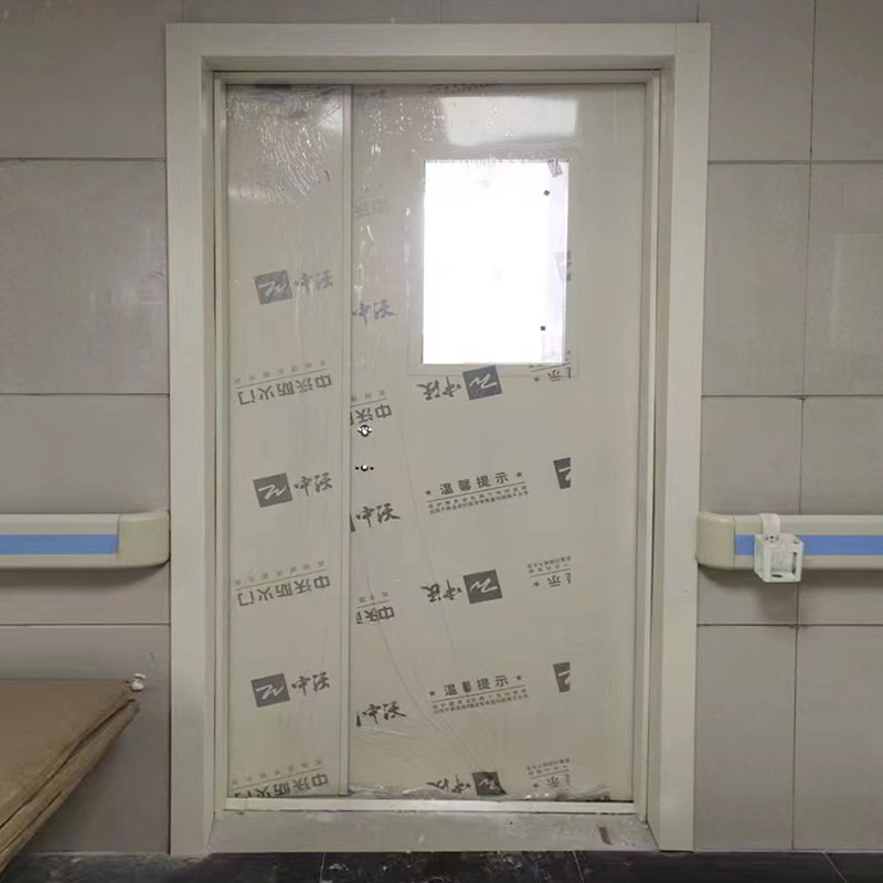 Glass window steel fire door