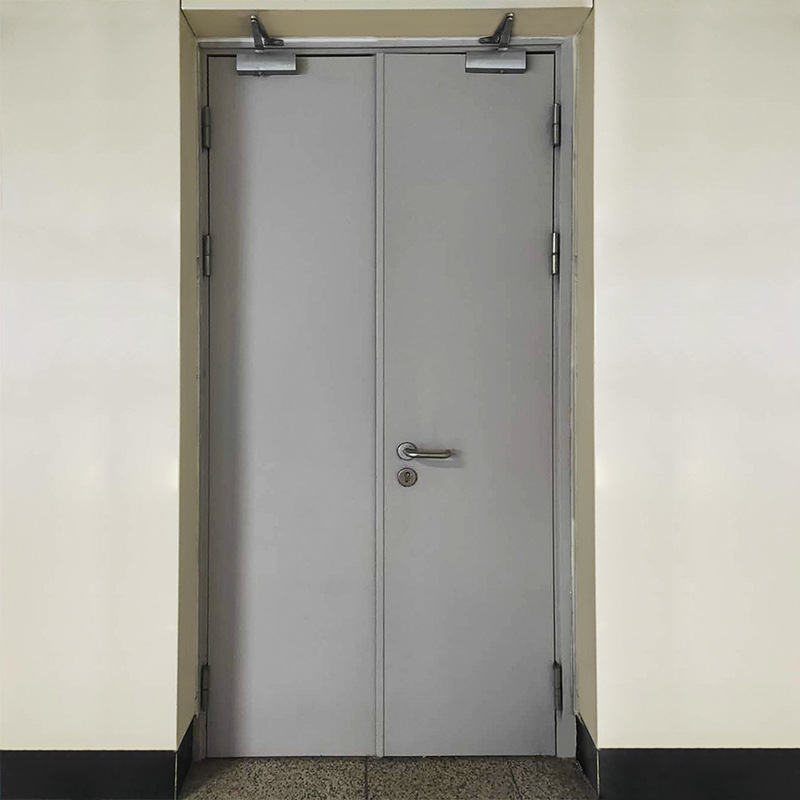 Thickened subway fire passage steel fire door
