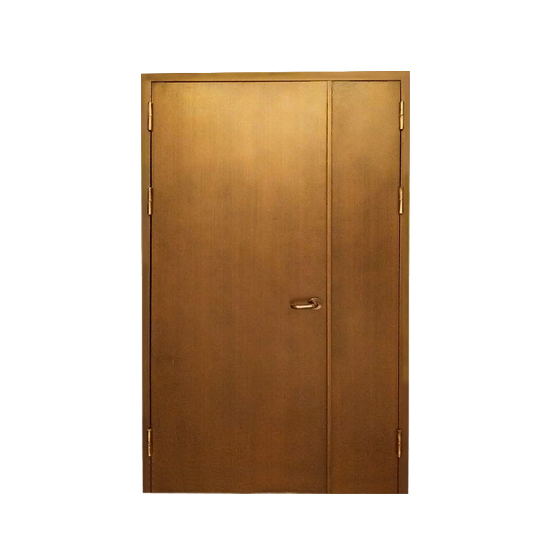 Stainless steel brushed copper double fire door