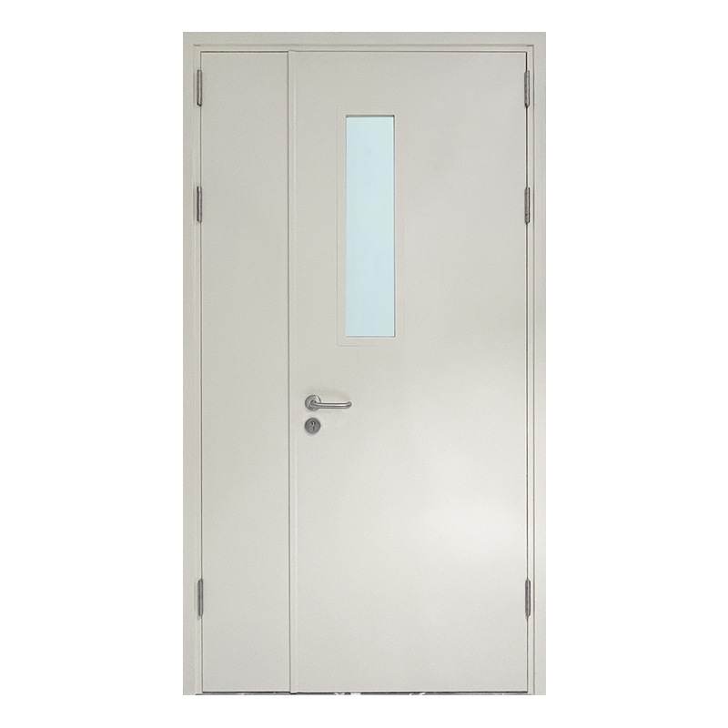 Medical square glass steel fire door