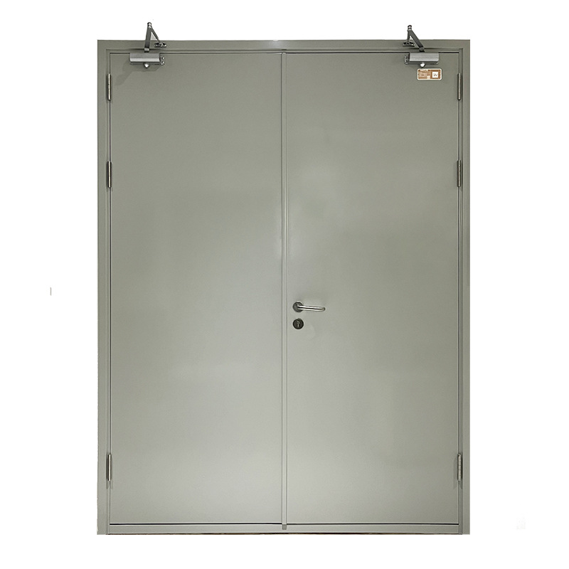 Large steel double fire doors