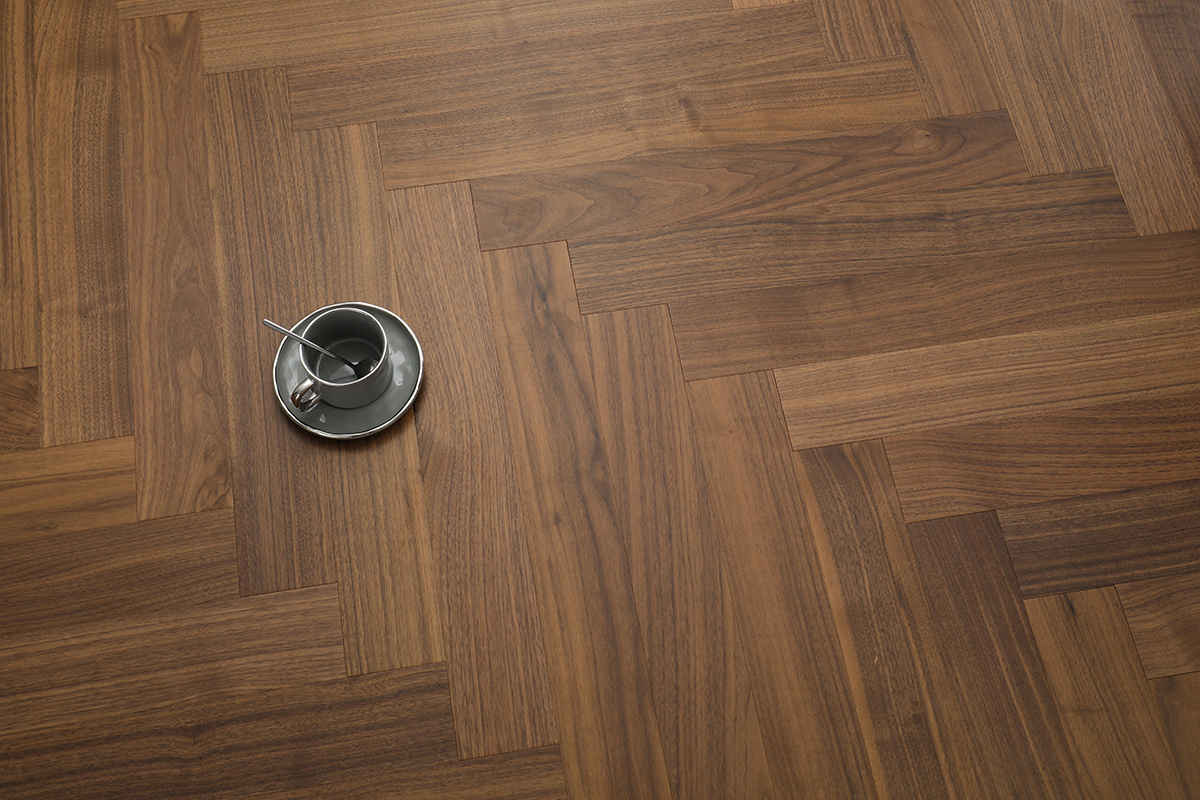 ARS601 Herringbone Black Walnut Multi-layer Flat Wood Flooring