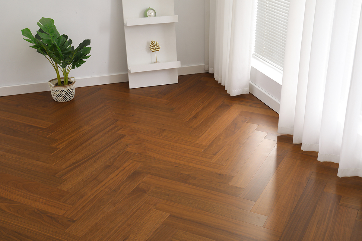 ARS602 Herringbone Black Walnut Multi-layer Flat Wood Flooring