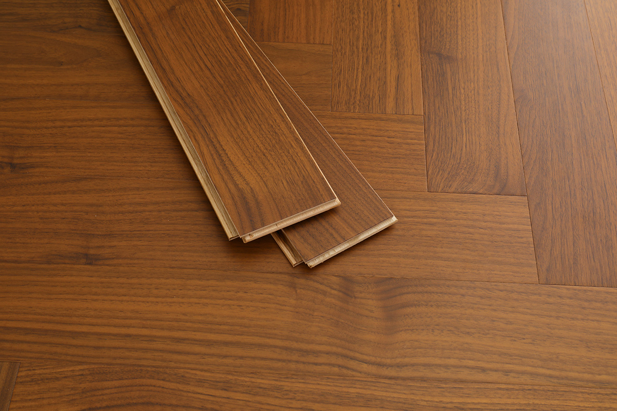 ARS602 Herringbone Black Walnut Multi-layer Flat Wood Flooring