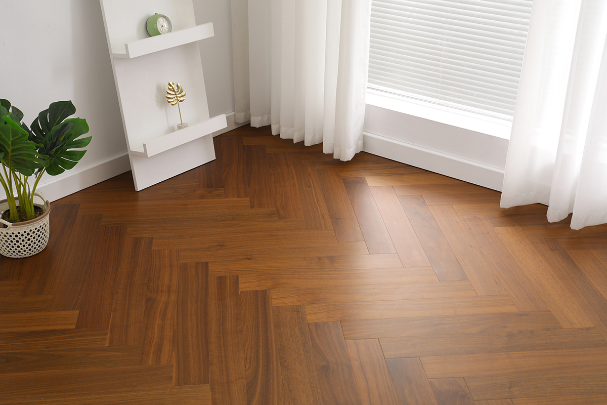 ARS602 Herringbone Black Walnut Multi-layer Flat Wood Flooring