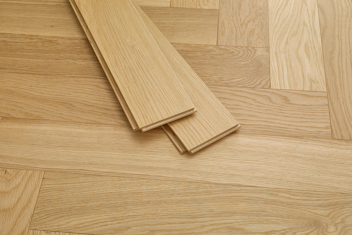 ARS603 brushed oak herringbone parquet flooring