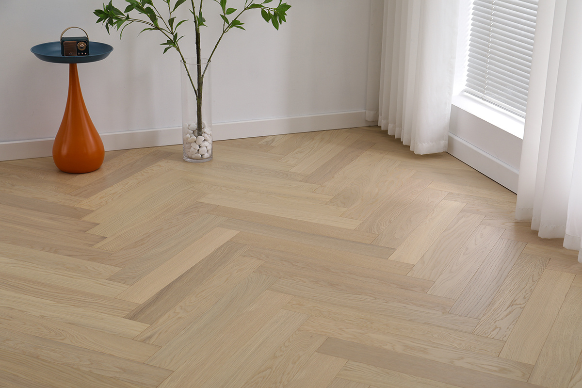 ARS605 brushed oak herringbone parquet flooring