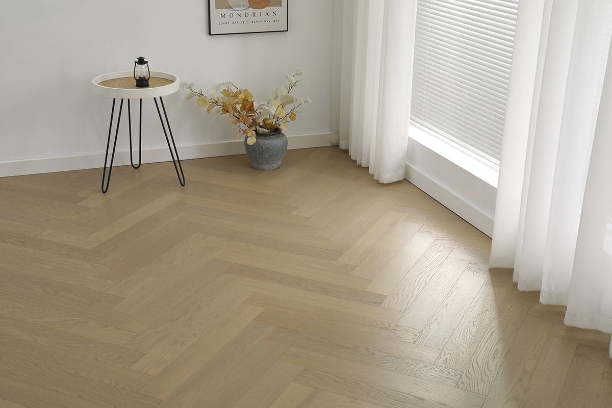 ARS606 brushed oak herringbone parquet flooring