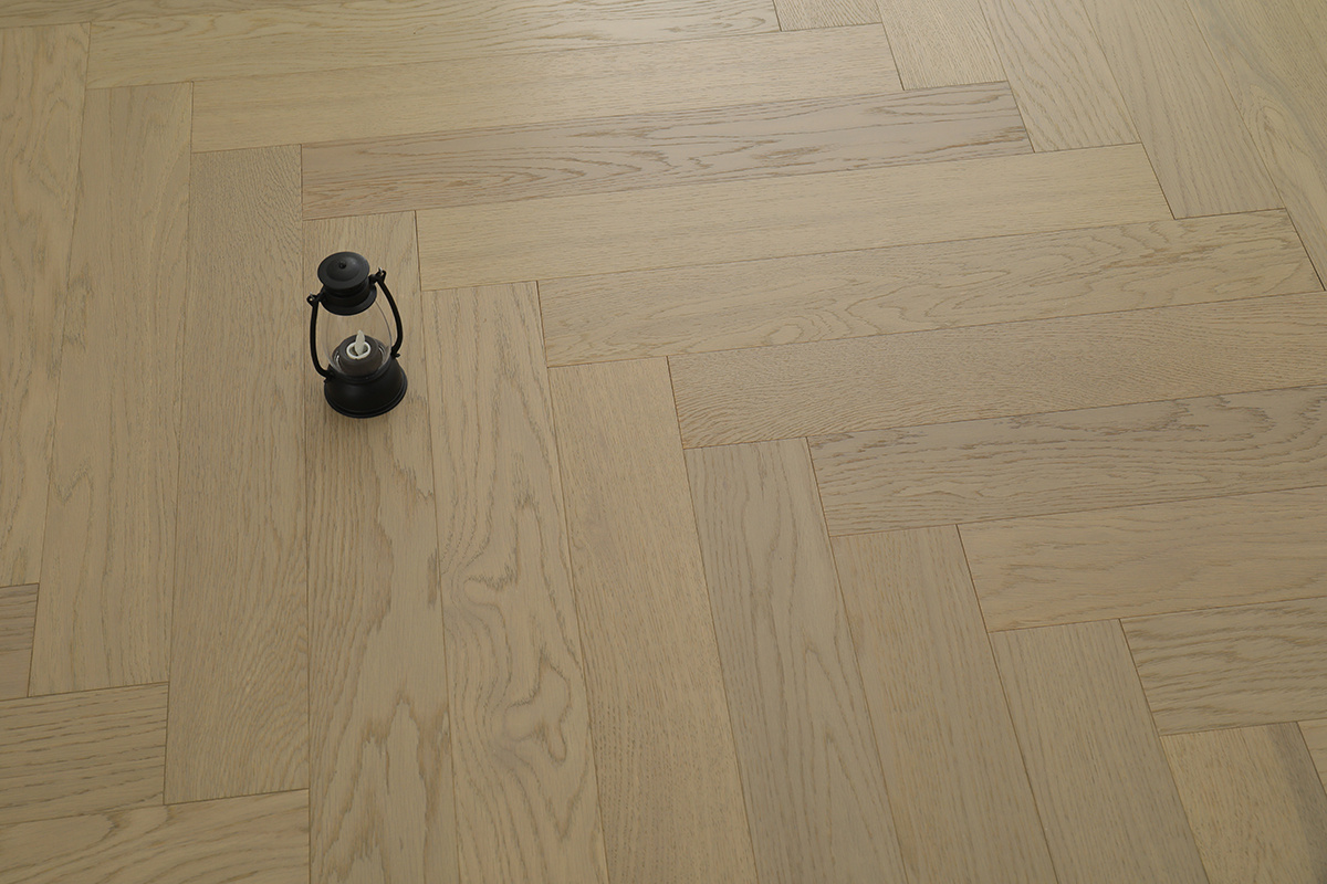 ARS606 brushed oak herringbone parquet flooring