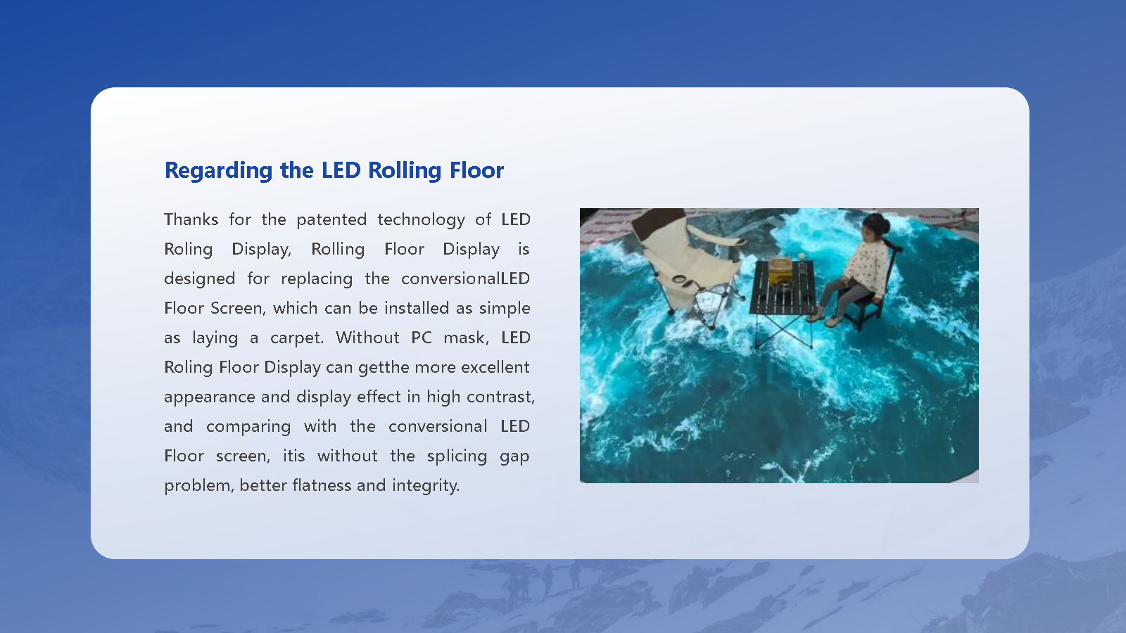 C1 Serise(LED Rolling Floor)