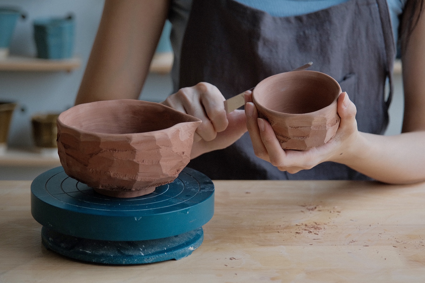 手捏岩石紋碗 - 自然系列