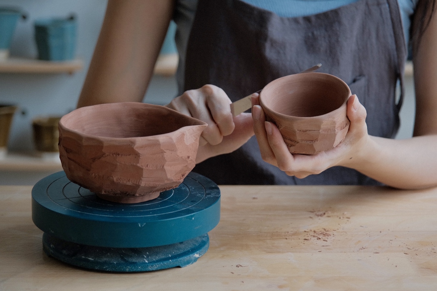 手捏岩石紋碗 - 自然系列