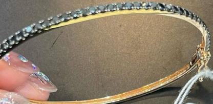 D20 Pave Diamond Bangle