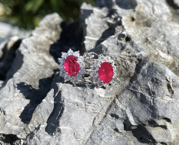 Diana Ruby Diamond Earring