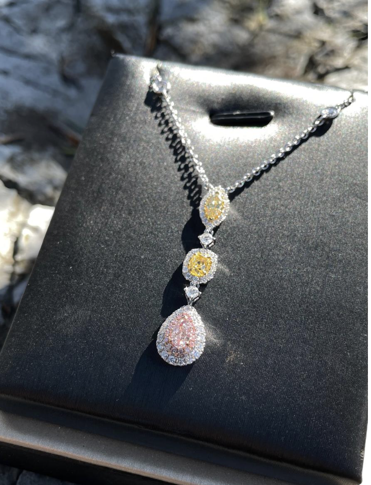 Pink Fancy Diamond Necklace 