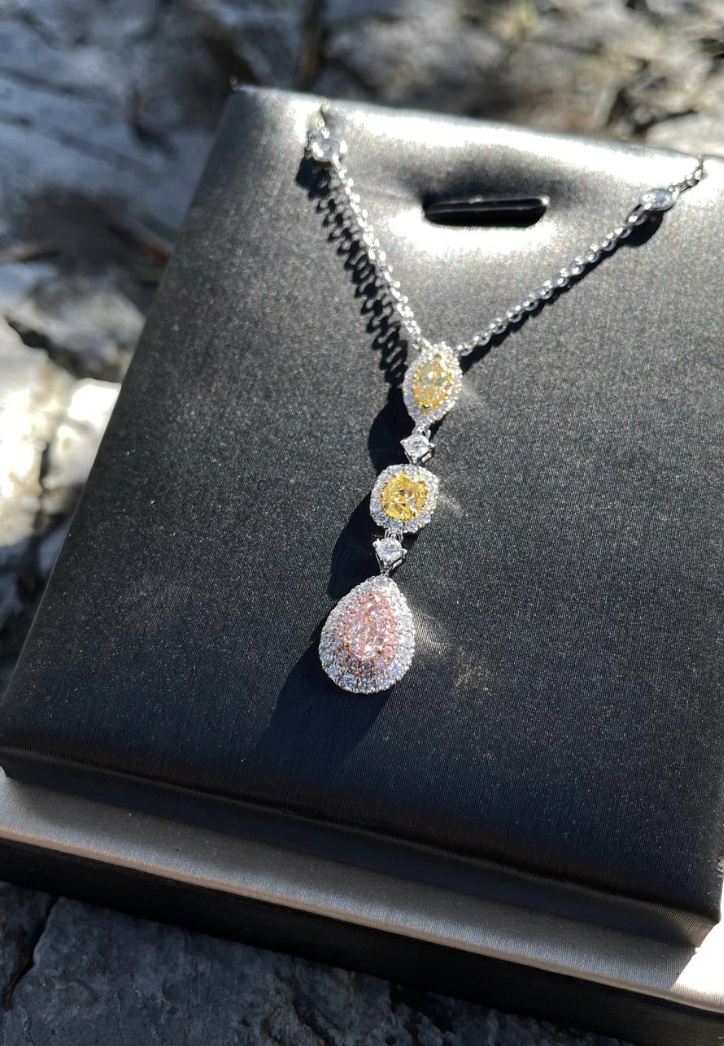 Pink Fancy Diamond Necklace 