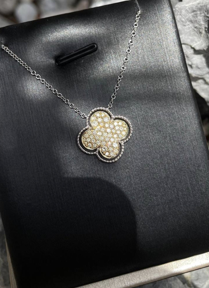 Yellow Diamond Clover Necklace
