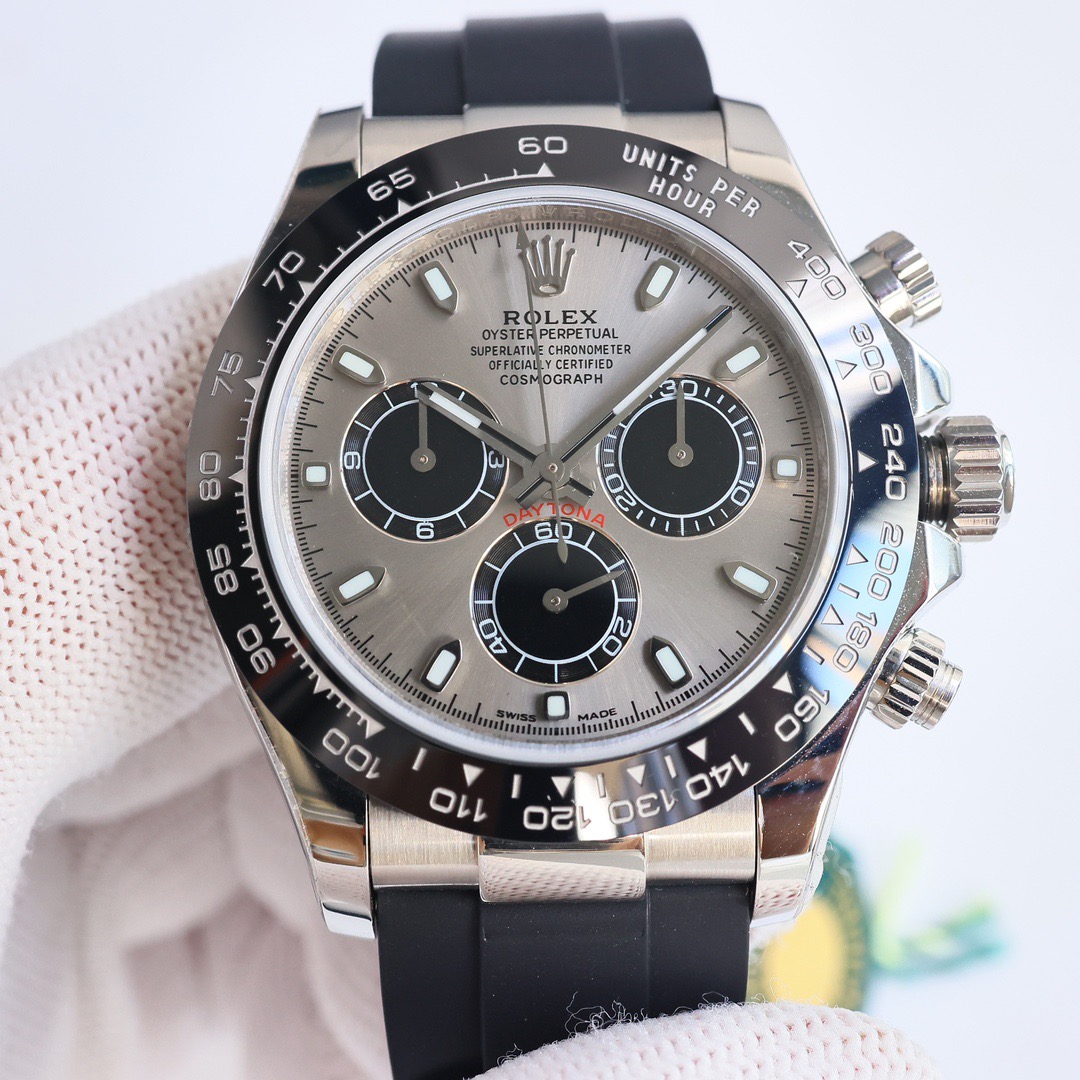 ロレックス・デイトナ グレー＆ホワイトゴールドプレート40mm机械表