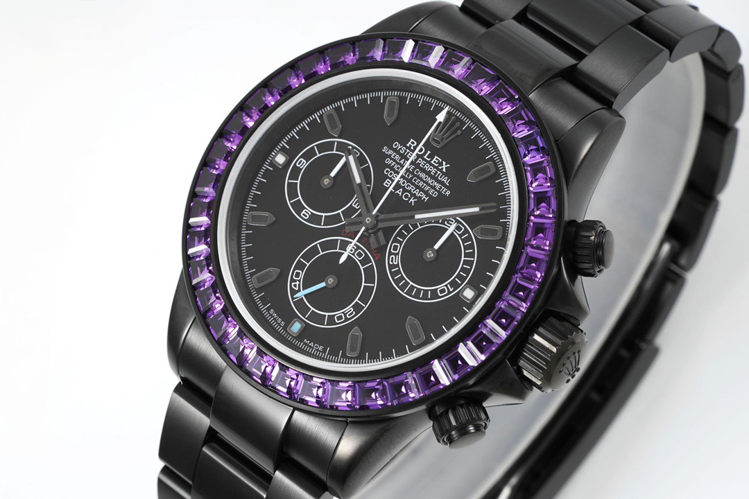 ROLEX（ロレックス）機械式腕時計 デイトナ Daytona パープルダイヤモンド40MM 腕時計 カーボンブラックシリーズ