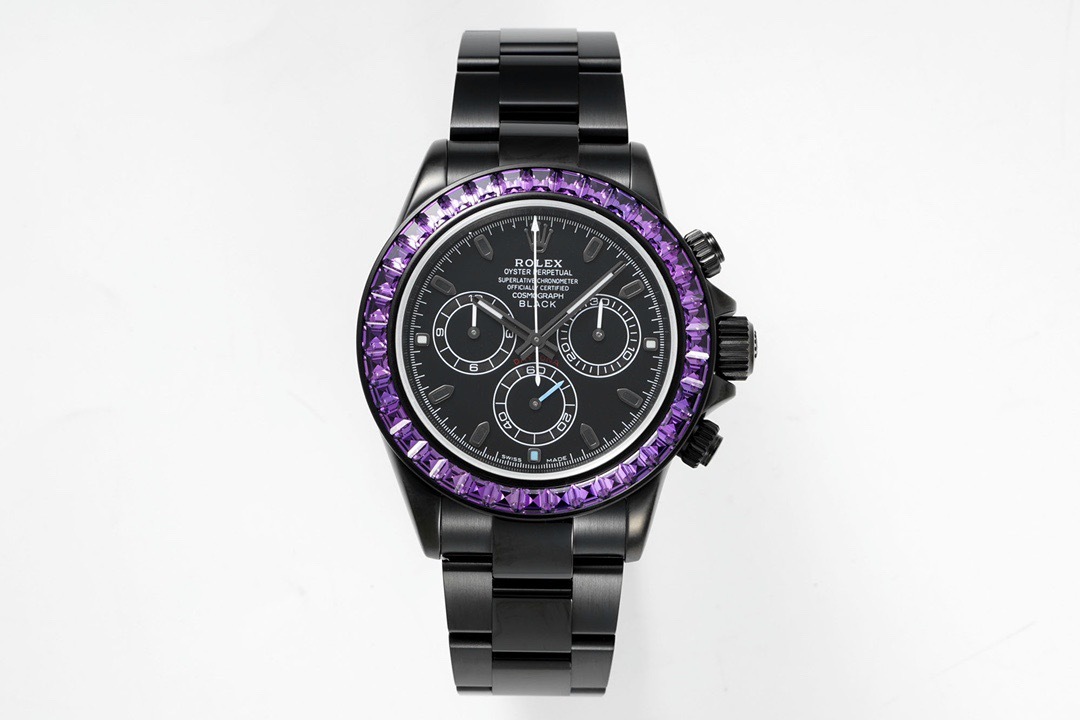 ROLEX（ロレックス）機械式腕時計 デイトナ Daytona パープルダイヤモンド40MM 腕時計 カーボンブラックシリーズ