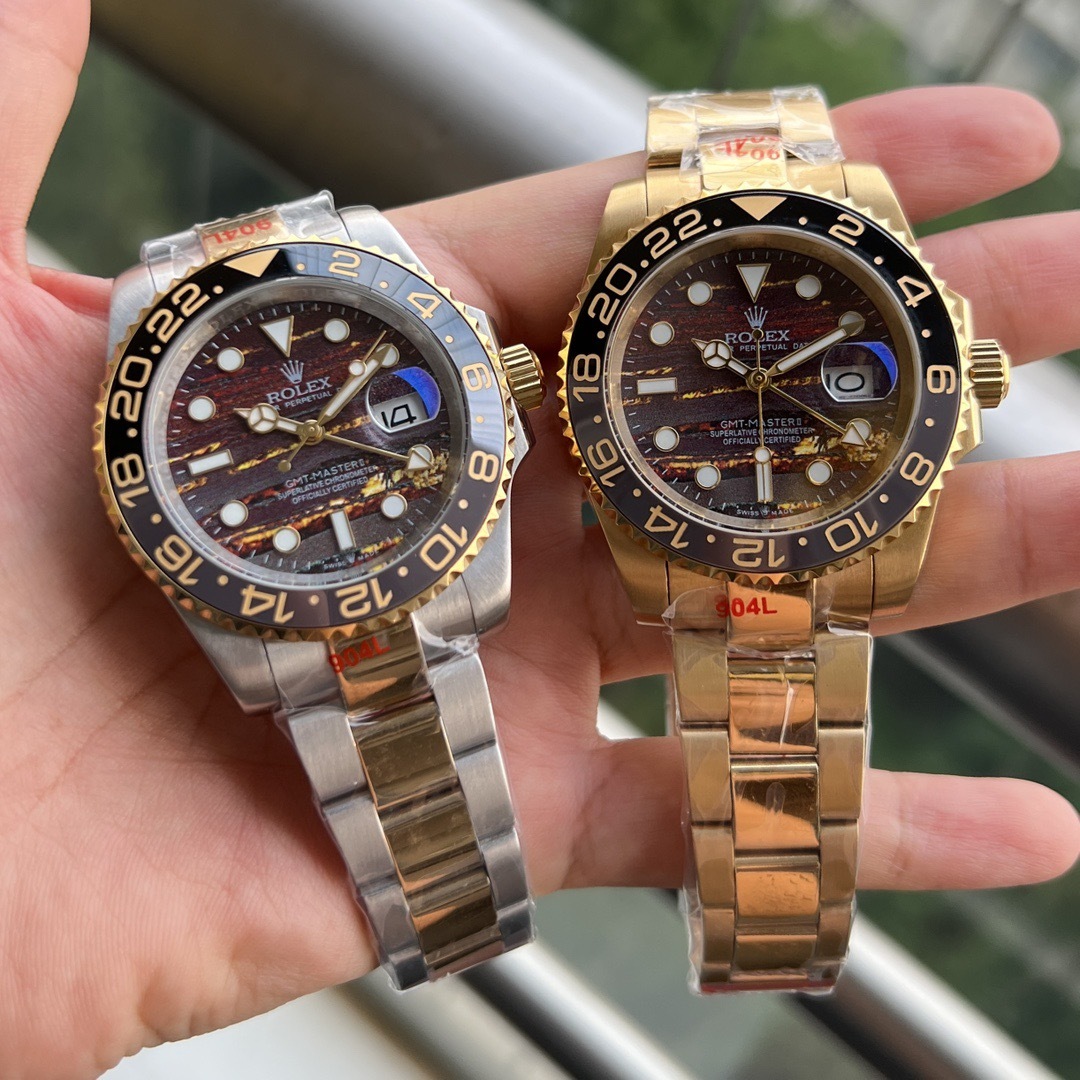 ROLEX 2025 ロレックスの機械式時計 GMTマスター II 40MM時計ソウルゴールド文字盤