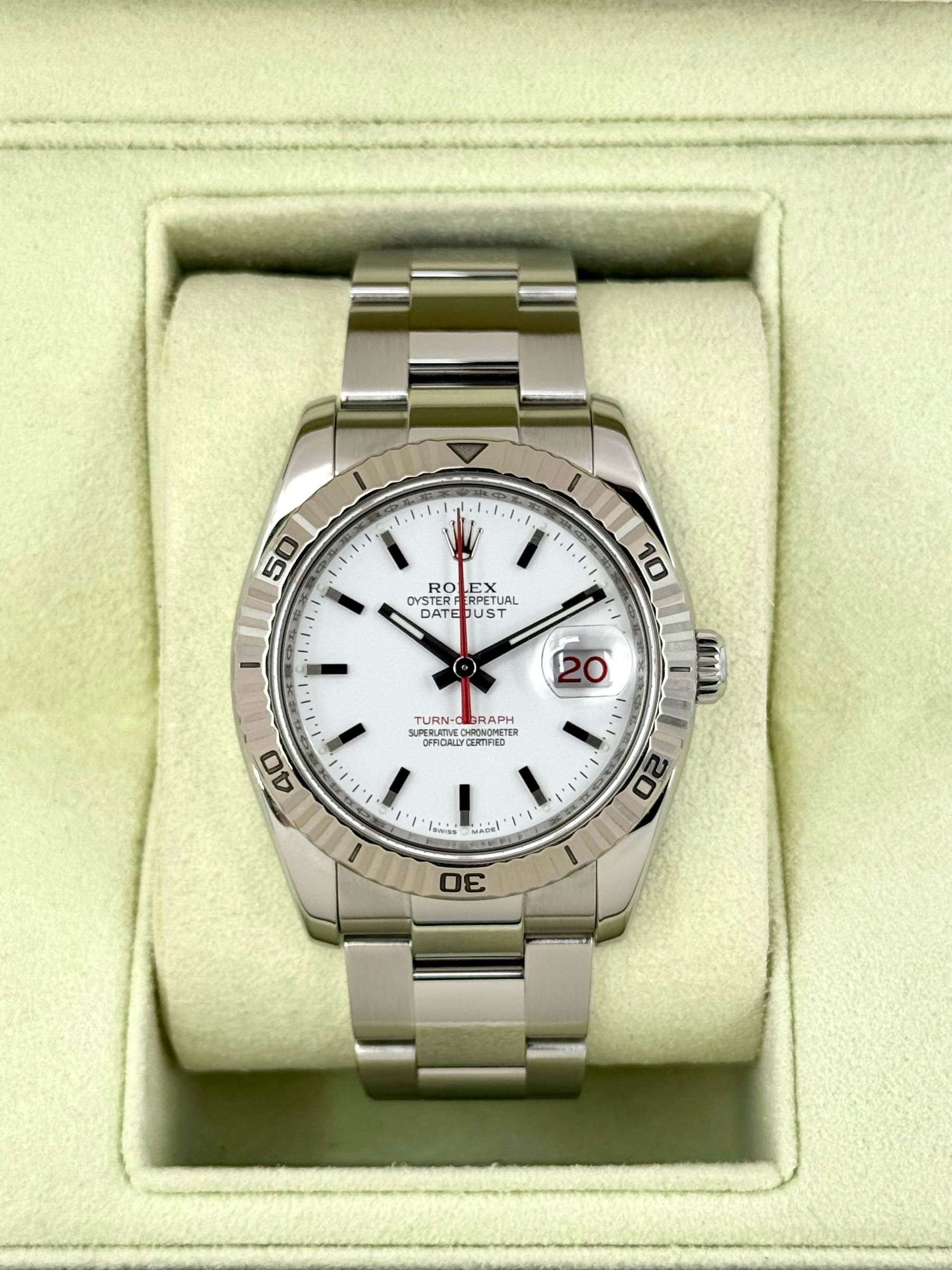 2005 ロレックス デイトジャスト ターノグラフ 36mm 116264 オイスターホワイトダイヤル