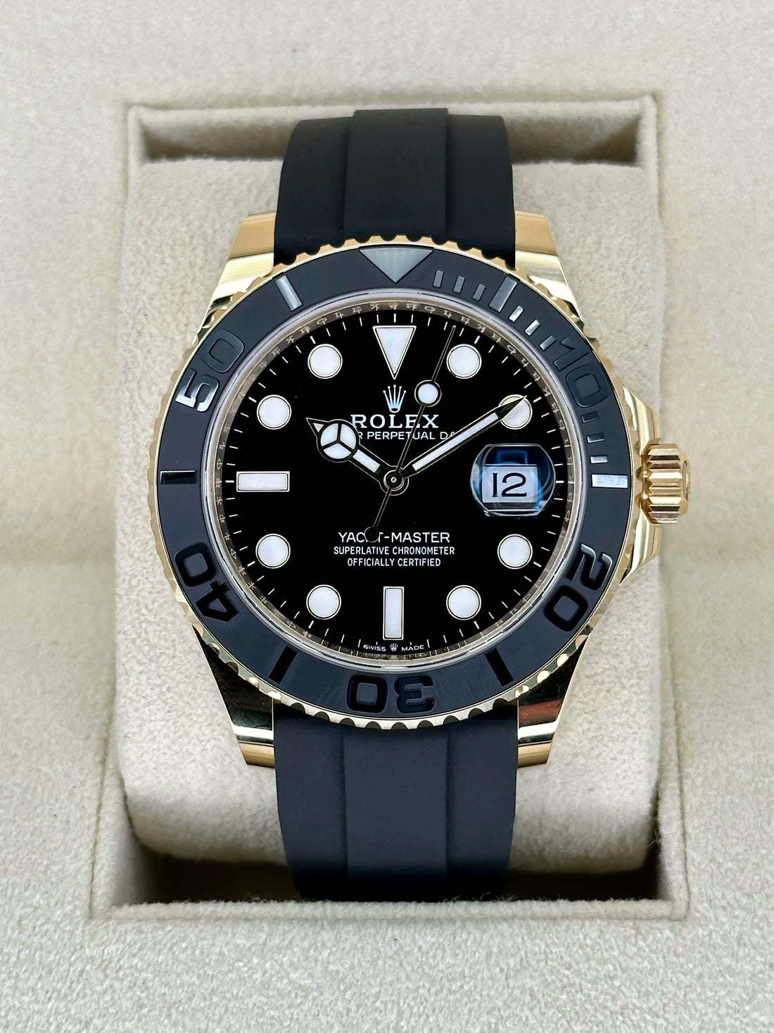 NEW 2024 ロレックス ヨットマスター 42mm 226658 ゴールド オイスターフレックス ブラックダイヤル