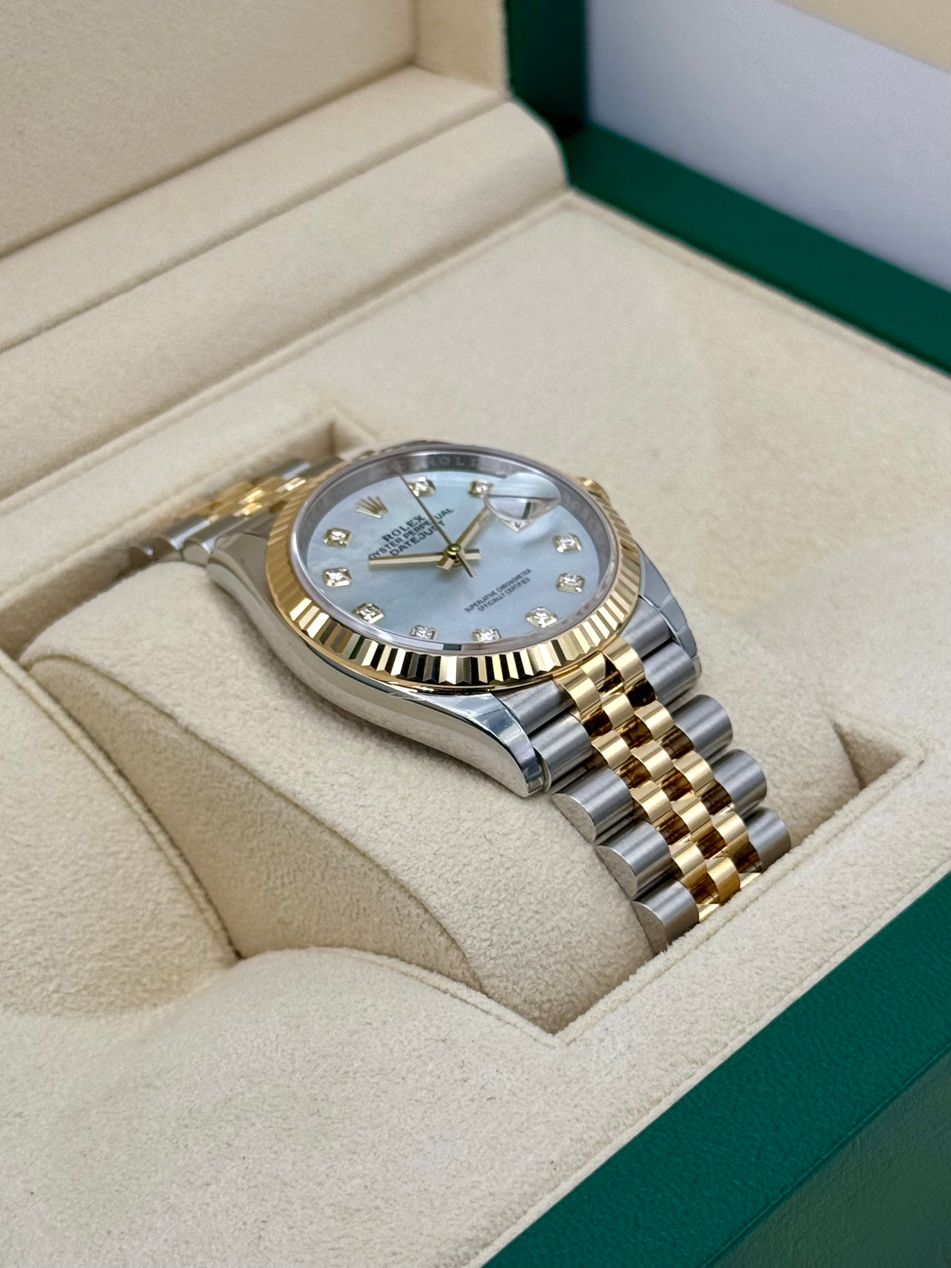 NEW 2024 ロレックス デイトジャスト 36mm 126233 マザーオブパール ダイヤモンドダイヤル