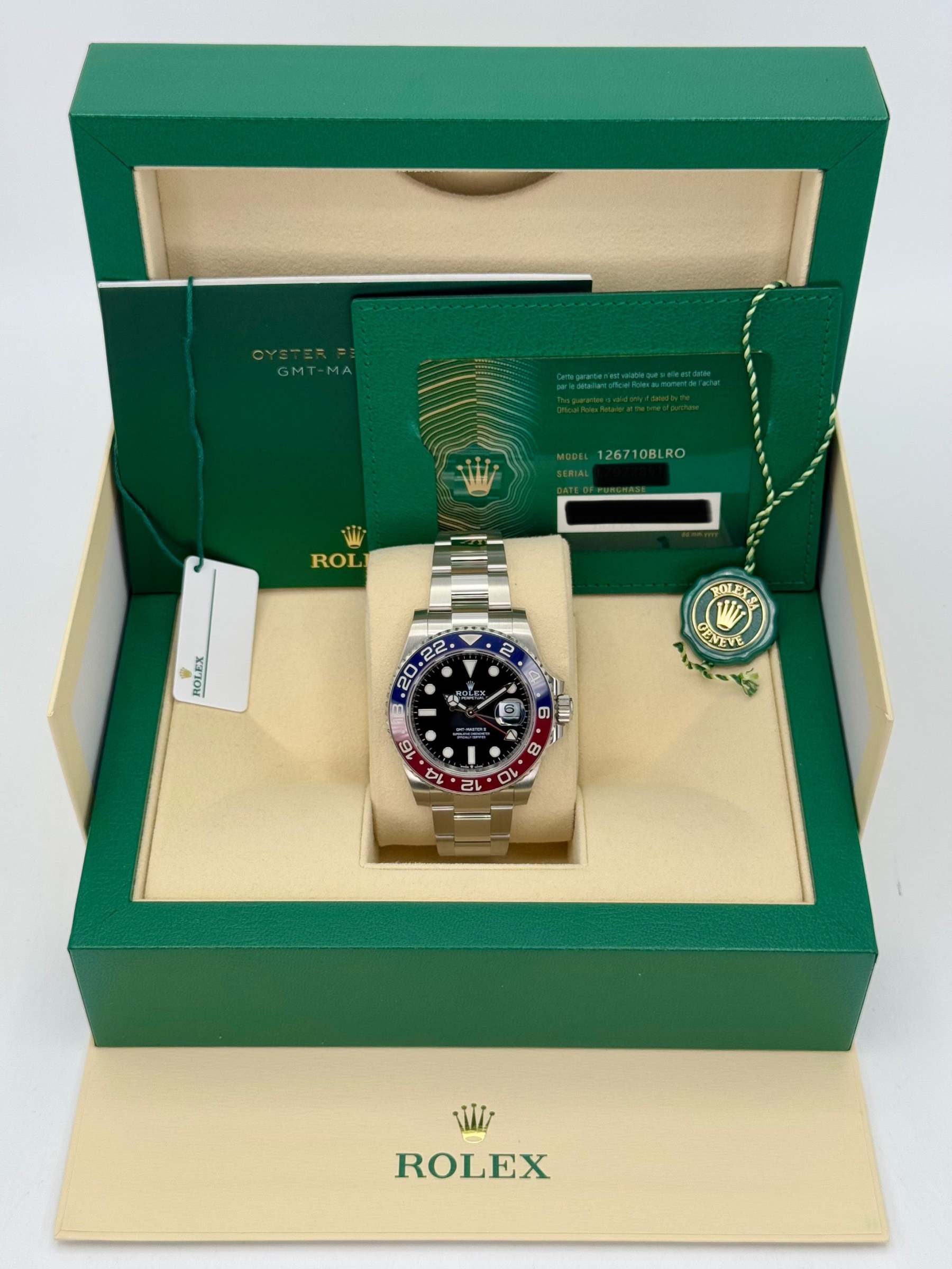 2022 ロレックス GMTマスターII 「ペプシ」 40mm 126710BLRO オイスター