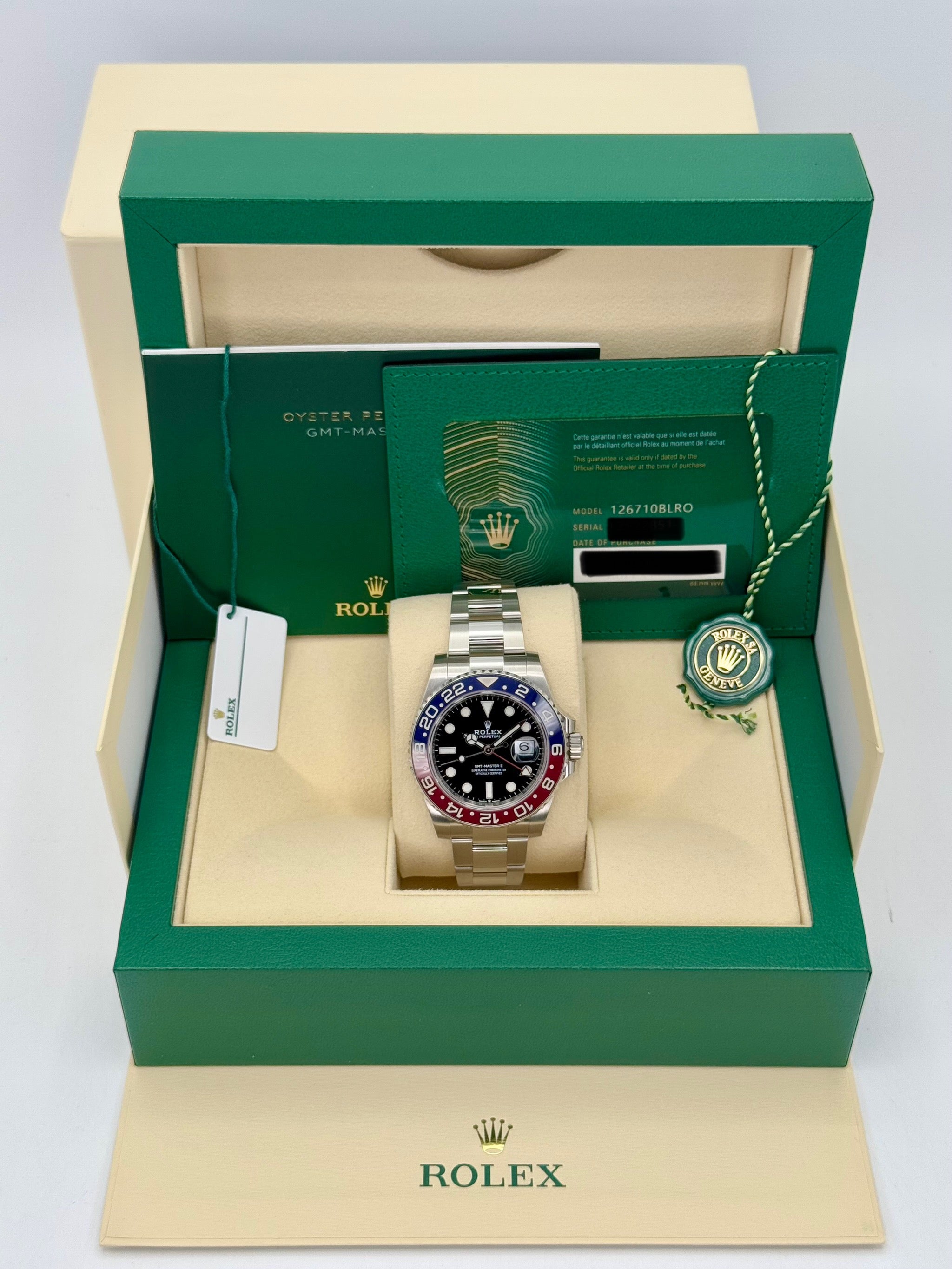 2022 ロレックス GMTマスターII 「ペプシ」 40mm 126710BLRO オイスター