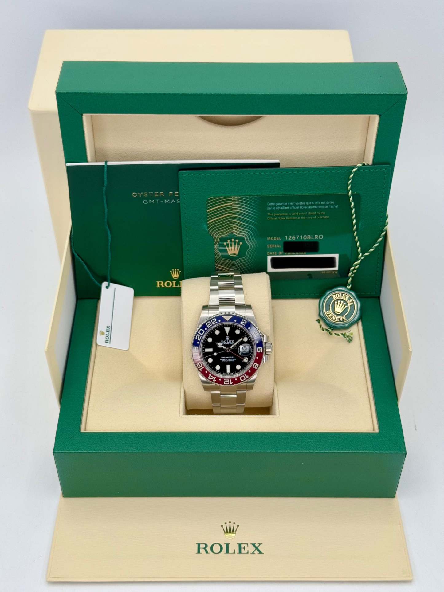 2022 ロレックス GMTマスターII 「ペプシ」 40mm 126710BLRO オイスター