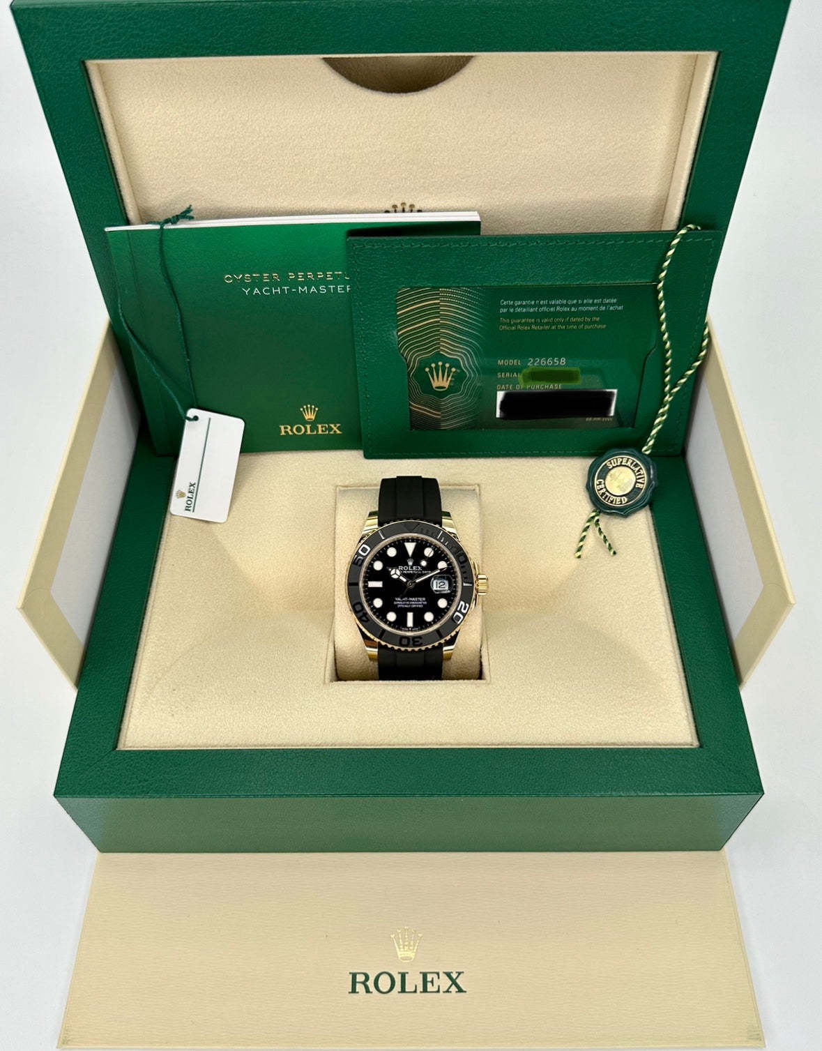 NEW 2024 ロレックス ヨットマスター 42mm 226658 ゴールド オイスターフレックス ブラックダイヤル