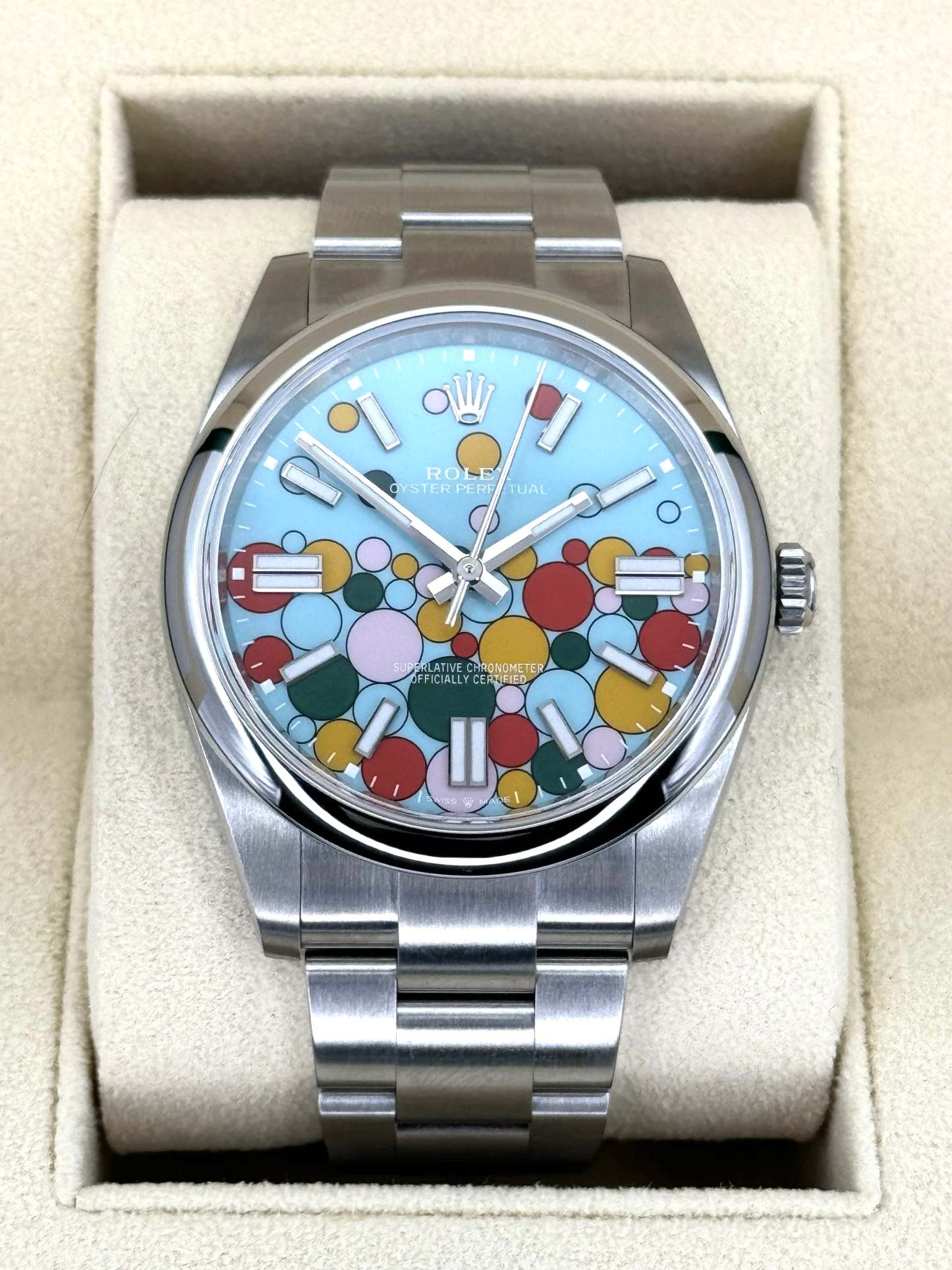 NEW 2024 ロレックス オイスターパーペチュアル 41mm 124300 セレブレーションダイヤル