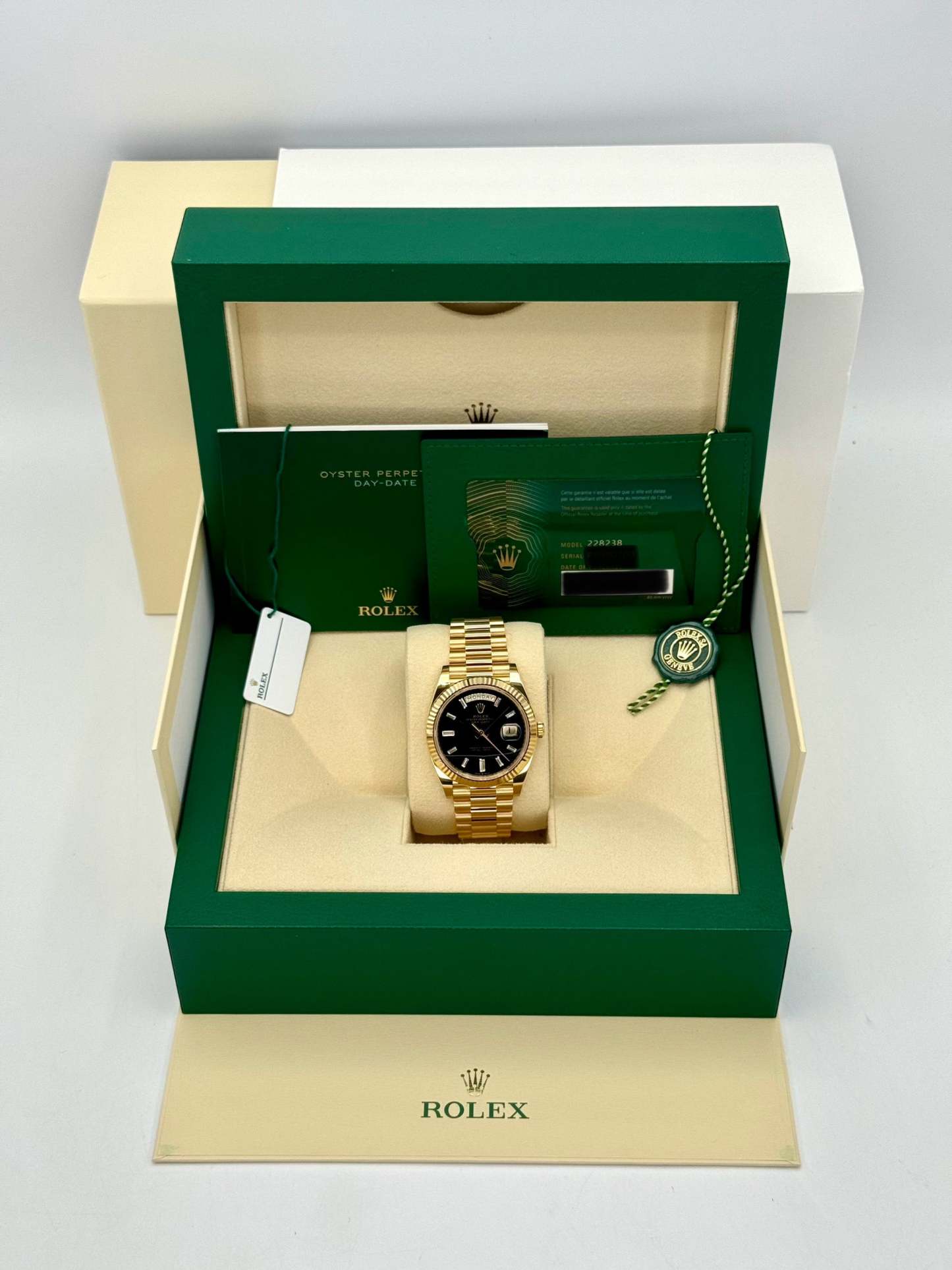 NEW ロレックス デイデイト 40mm 228238 ブラックオニキスダイヤダイヤル
