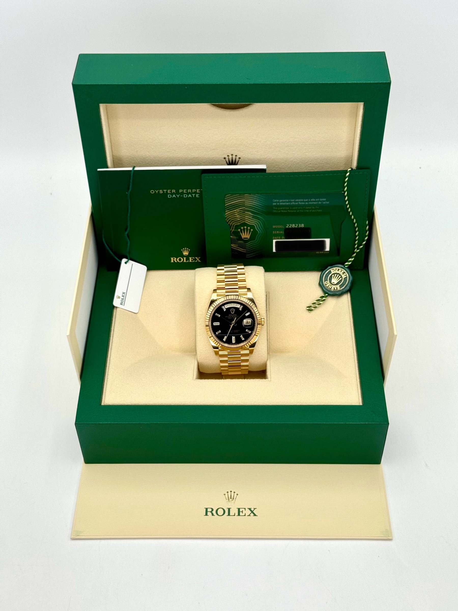 NEW ロレックス デイデイト 40mm 228238 ブラックオニキスダイヤダイヤル