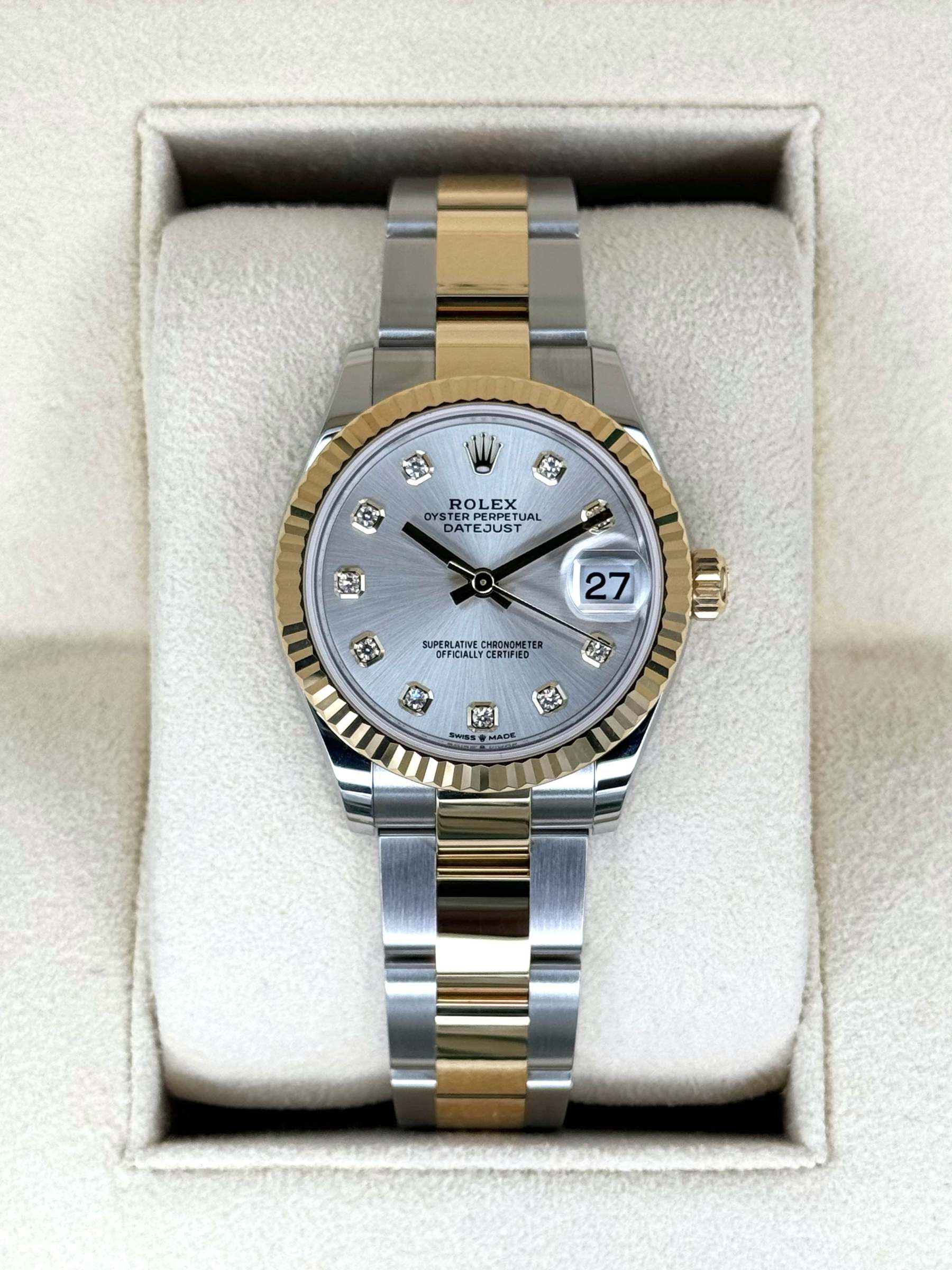 NEW 2024 ロレックス レディデイトジャスト 31mm 278273 ツートーンシルバーダイヤダイヤル
