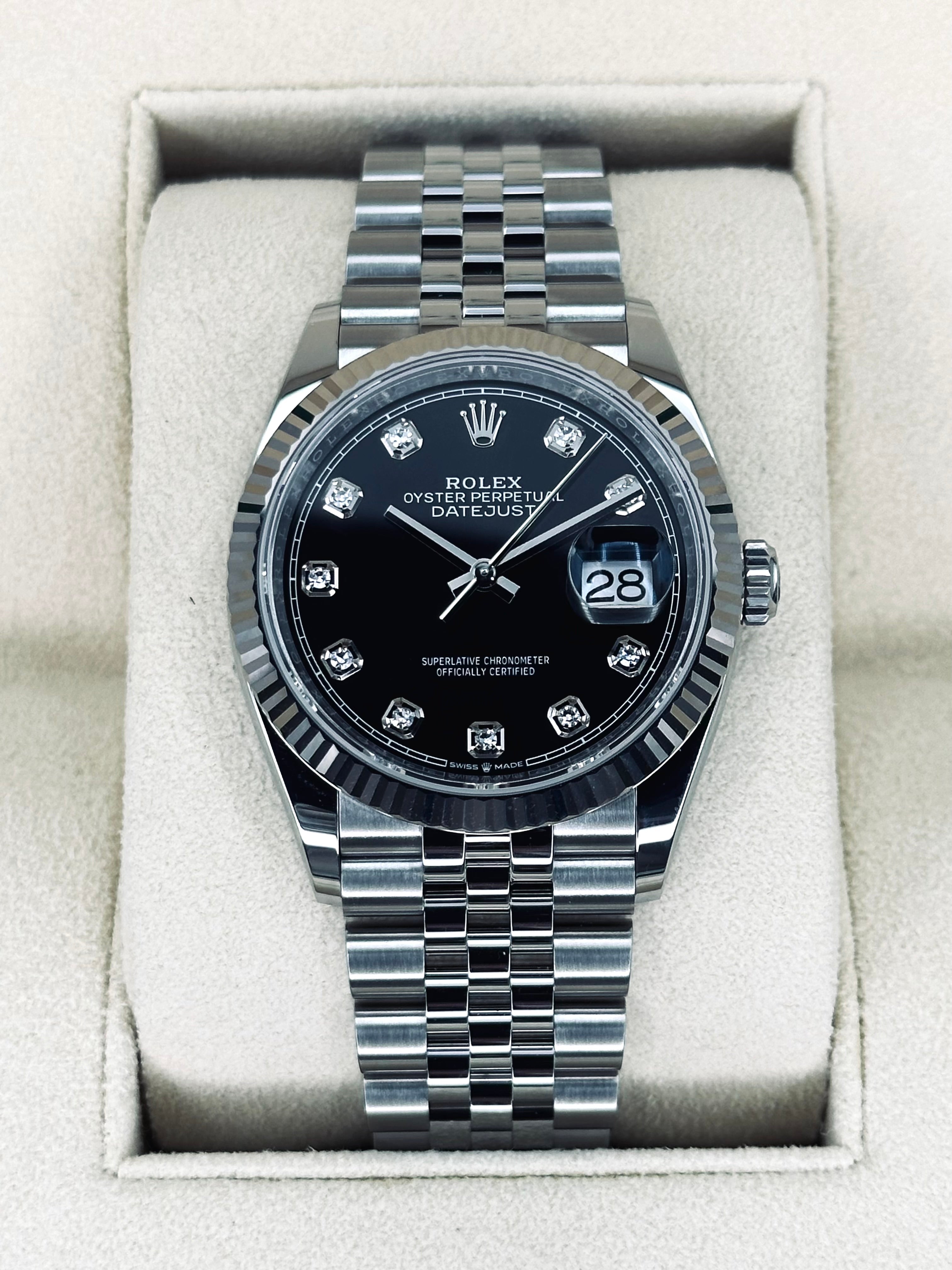 NEW 2024 ロレックス デイトジャスト 36mm 126234 ジュビリーブラックダイヤダイヤル