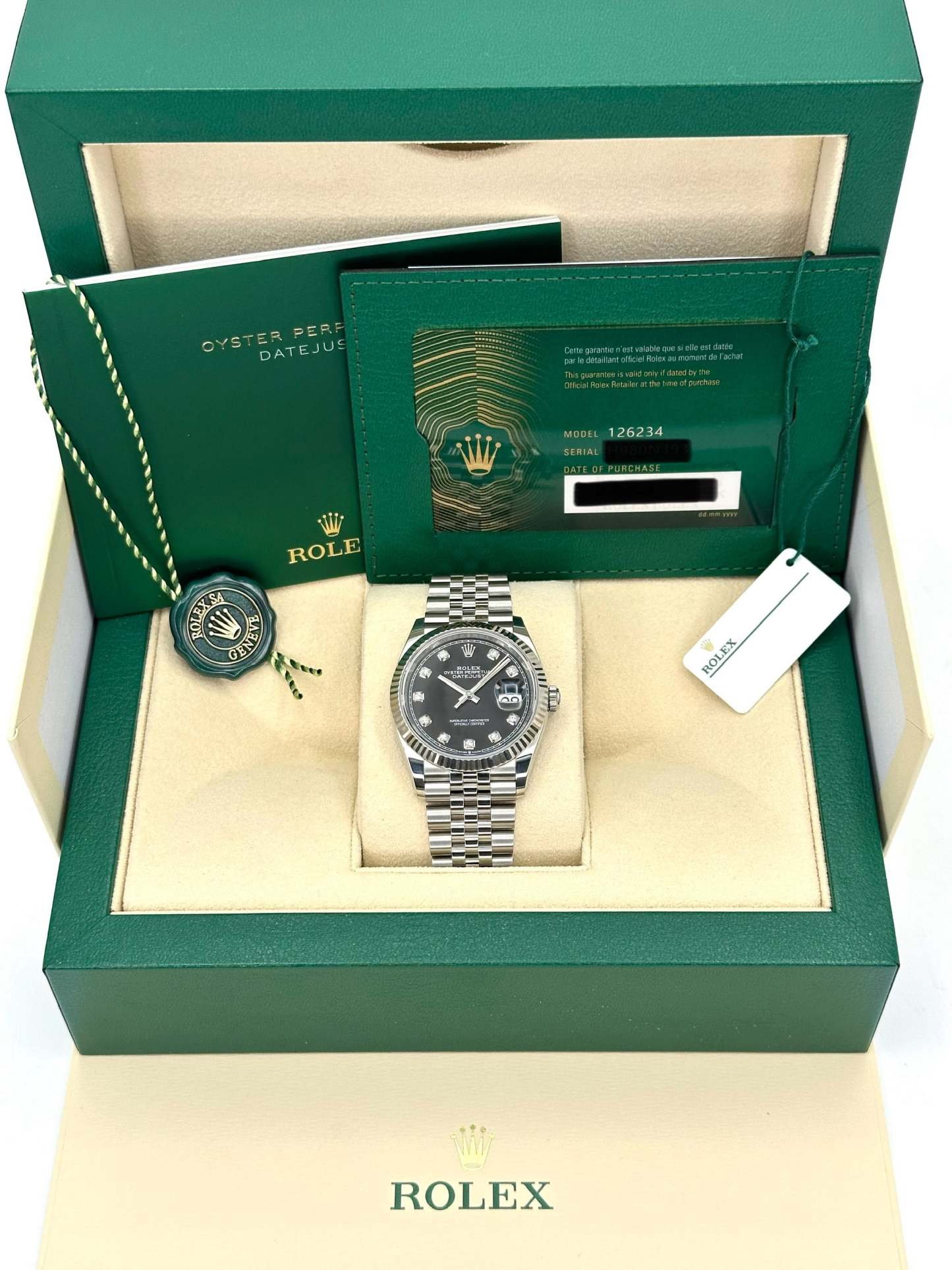NEW 2024 ロレックス デイトジャスト 36mm 126234 ジュビリーブラックダイヤダイヤル
