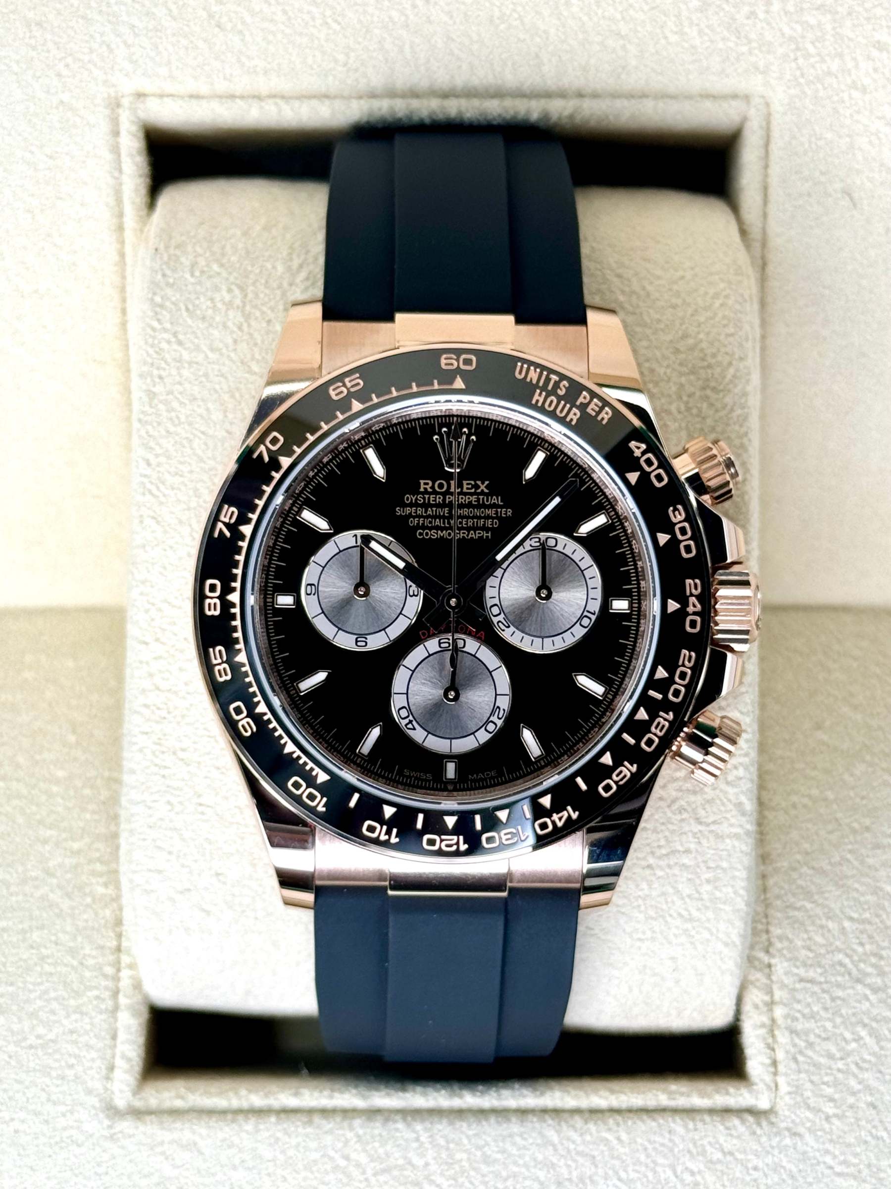NEW 2024 ロレックスデイトナ40mm 126515LN ローズゴールドオイスターフレックスブラックダイヤル