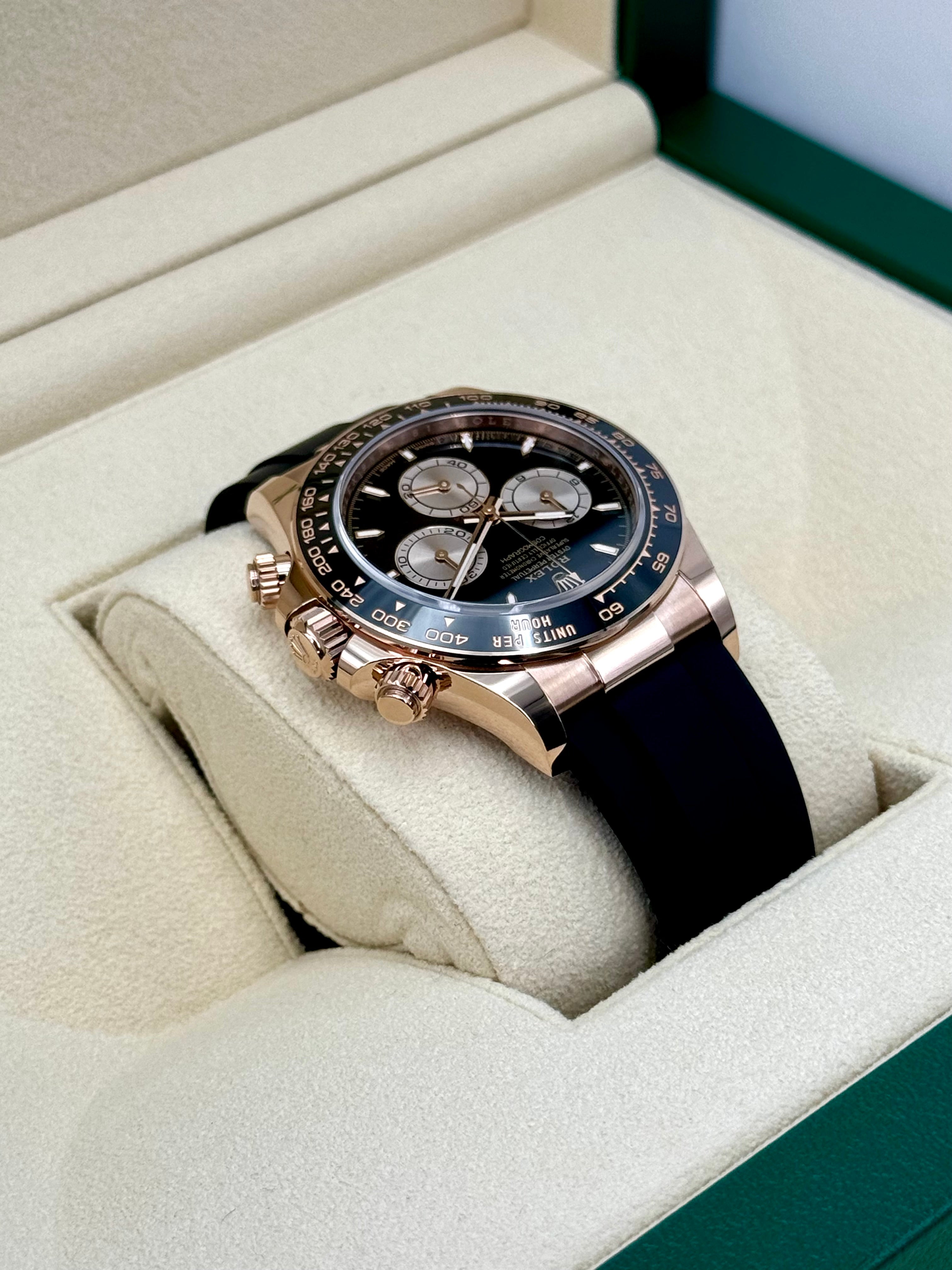 NEW 2024 ロレックスデイトナ40mm 126515LN ローズゴールドオイスターフレックスブラックダイヤル