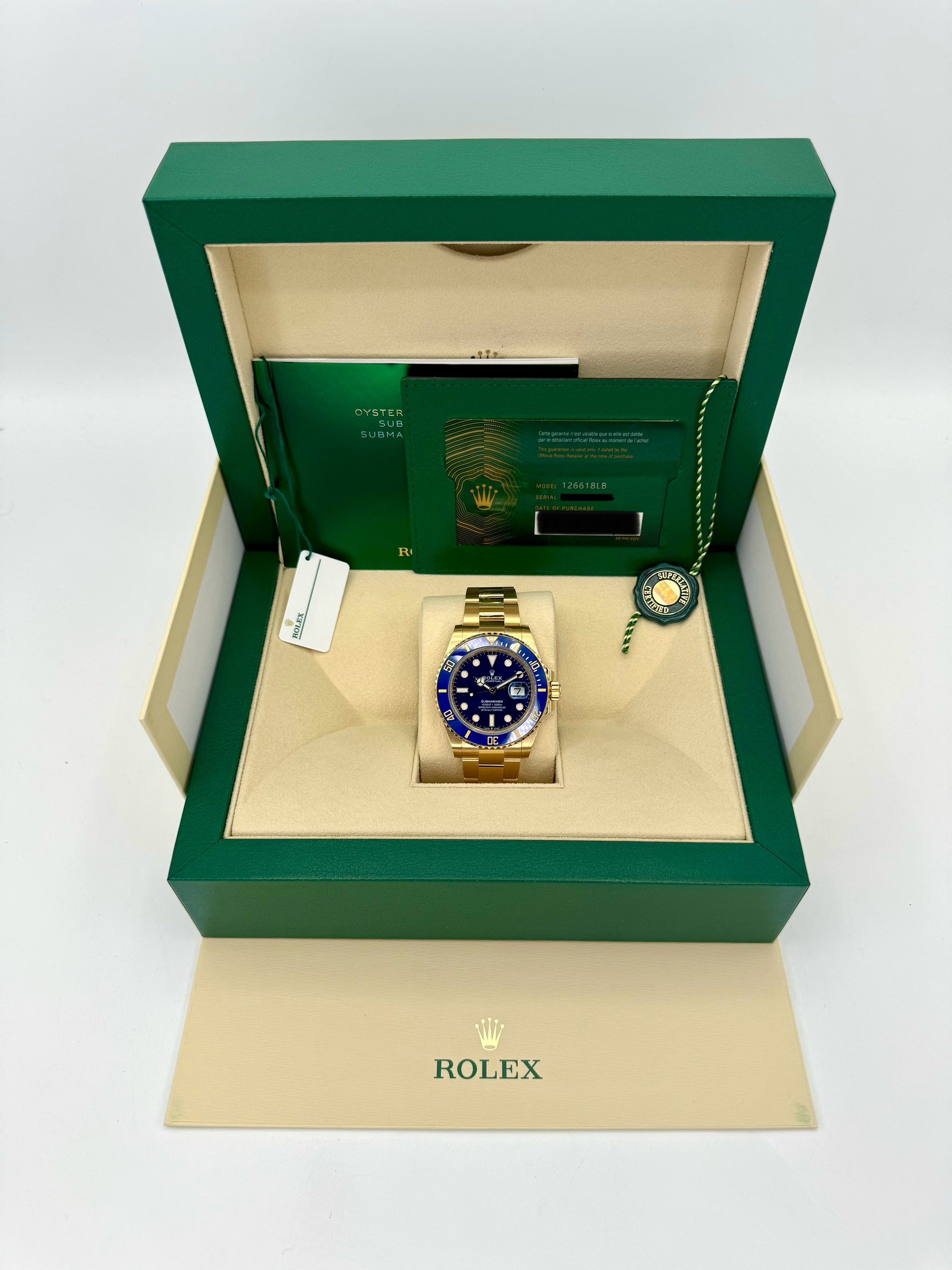 NEW 2024 ロレックス サブマリーナ 「ブルーシー」 41mm 126618LB イエローゴールド ブルーダイヤル