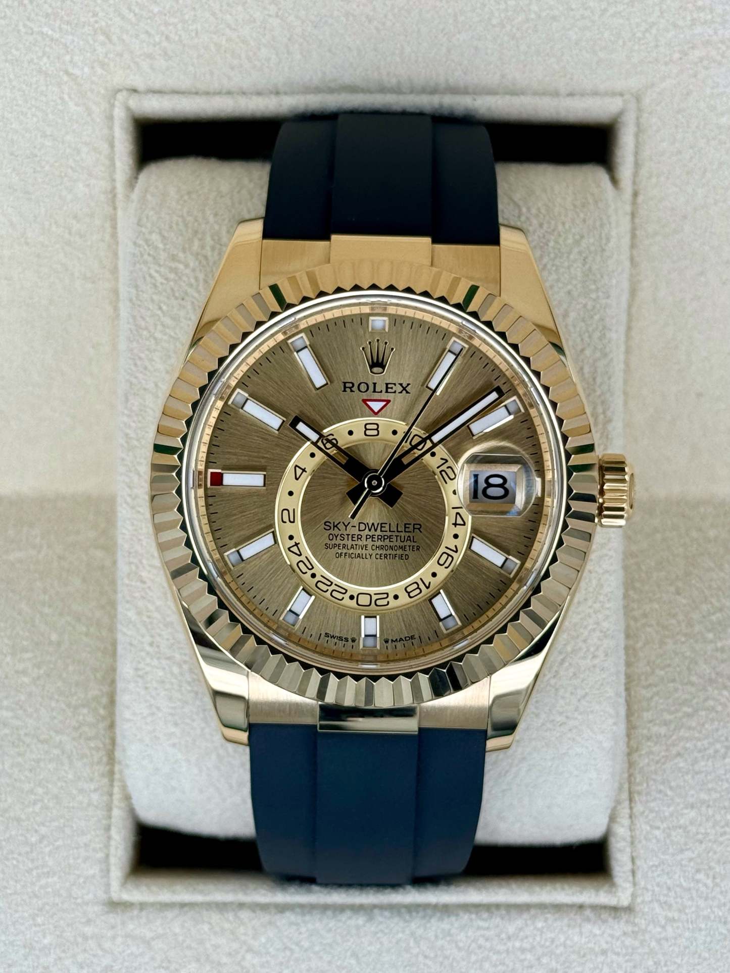 2024 ロレックス スカイドゥエラー 42mm 336238 イエローゴールド オイスターフレックス シャンパンダイヤル