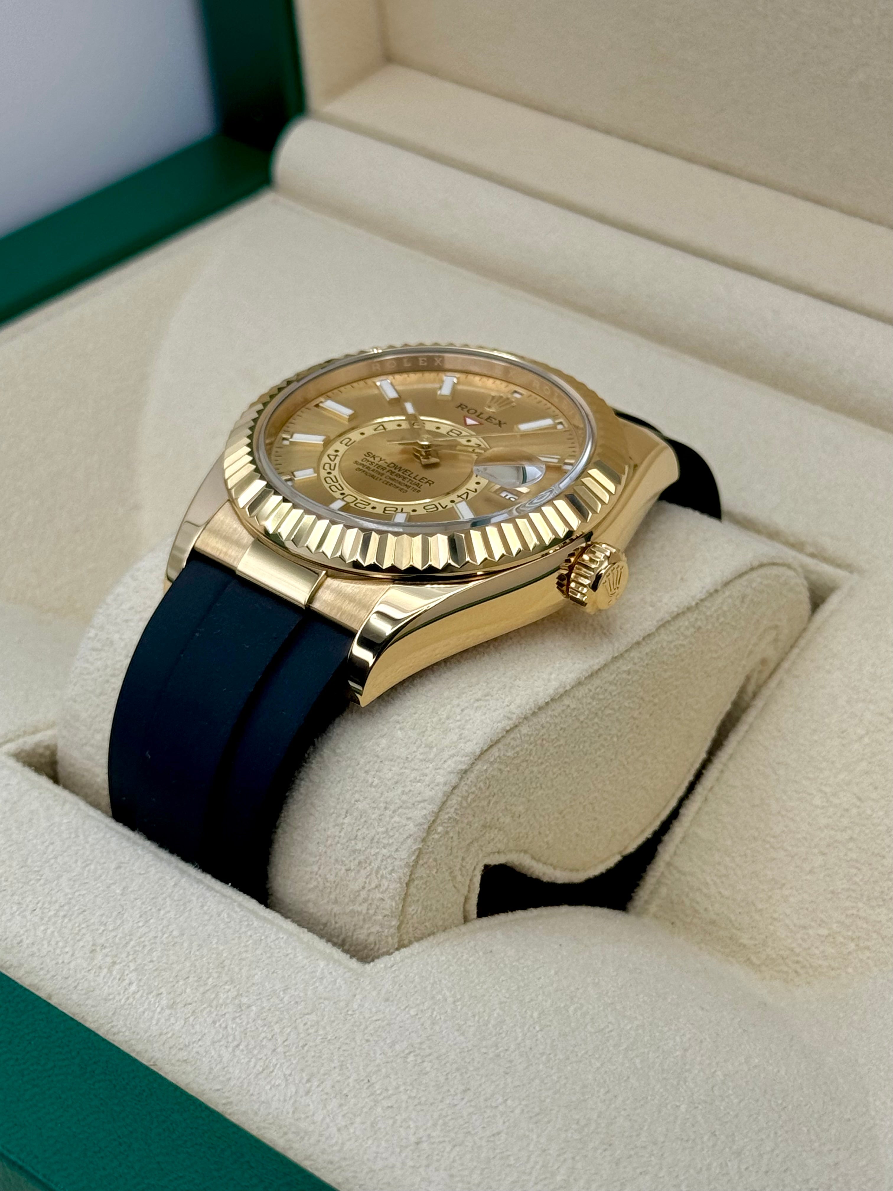 2024 ロレックス スカイドゥエラー 42mm 336238 イエローゴールド オイスターフレックス シャンパンダイヤル