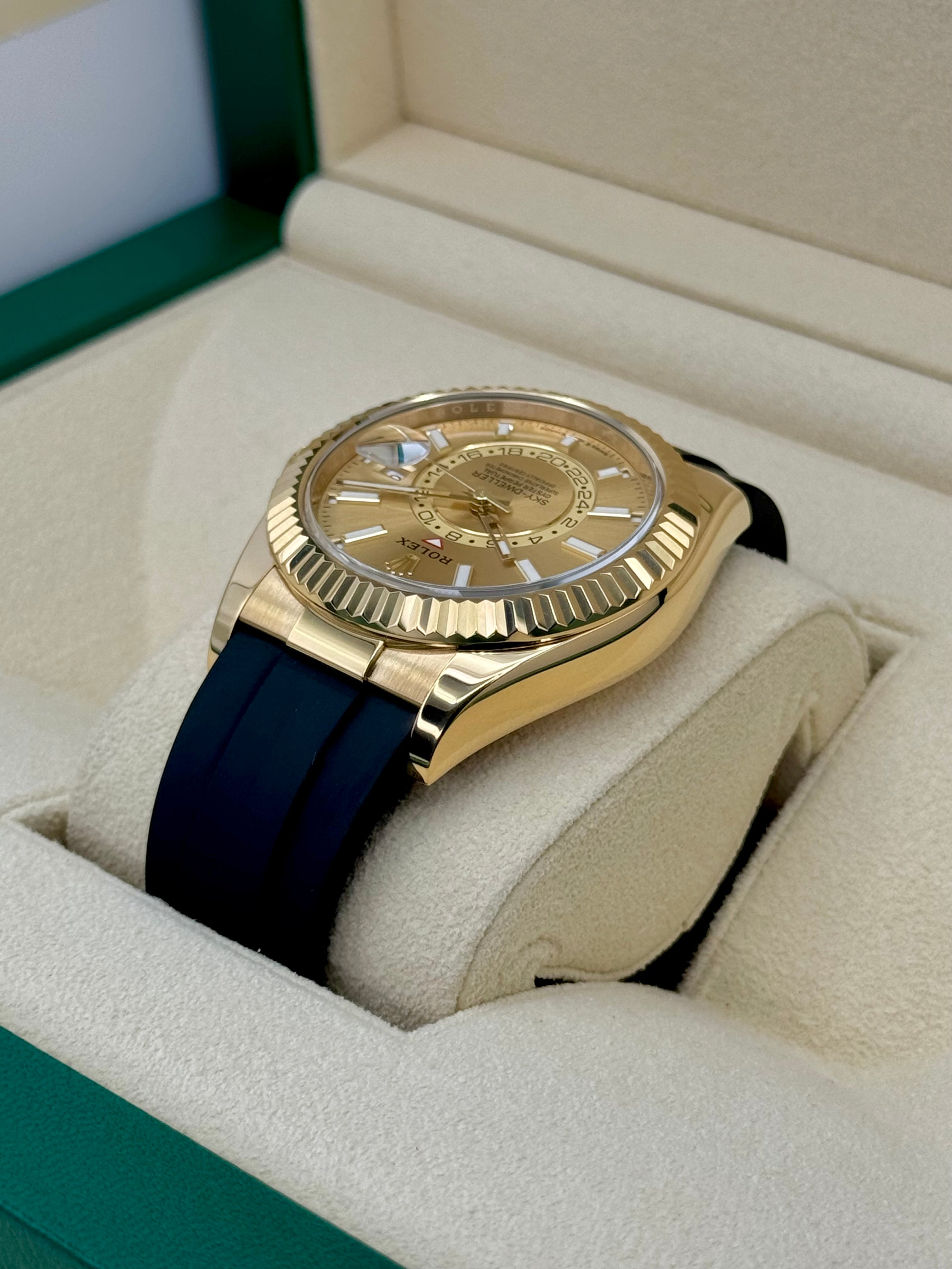 2024 ロレックス スカイドゥエラー 42mm 336238 イエローゴールド オイスターフレックス シャンパンダイヤル